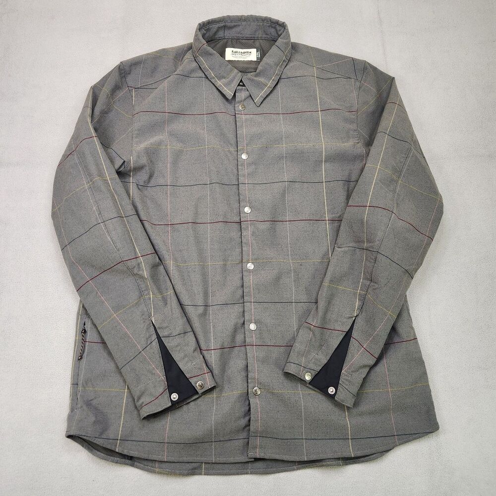 Fjallraven Specialized Riders Flannel Snap Shirt Regular Fit Men's XL Gray Plaid